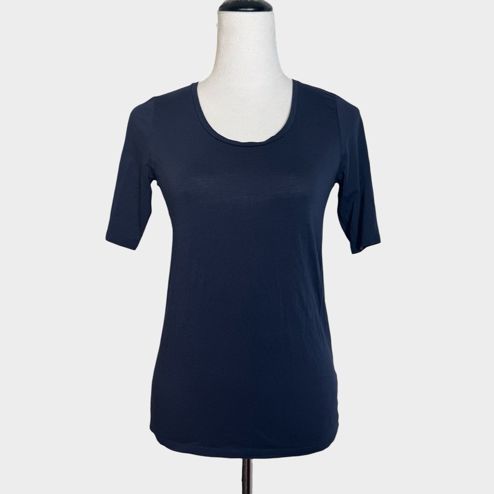 Everlane Pima Cotton Half Sleeve Tee Blouse Small Minimalist Quiet Luxury Basic